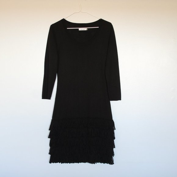 Calvin Klein Sweater Dress with loop fringe - Picture 3 of 10